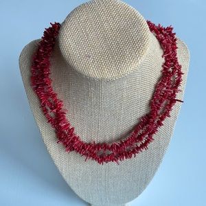 Vintage | Triple Strand Coral Necklace